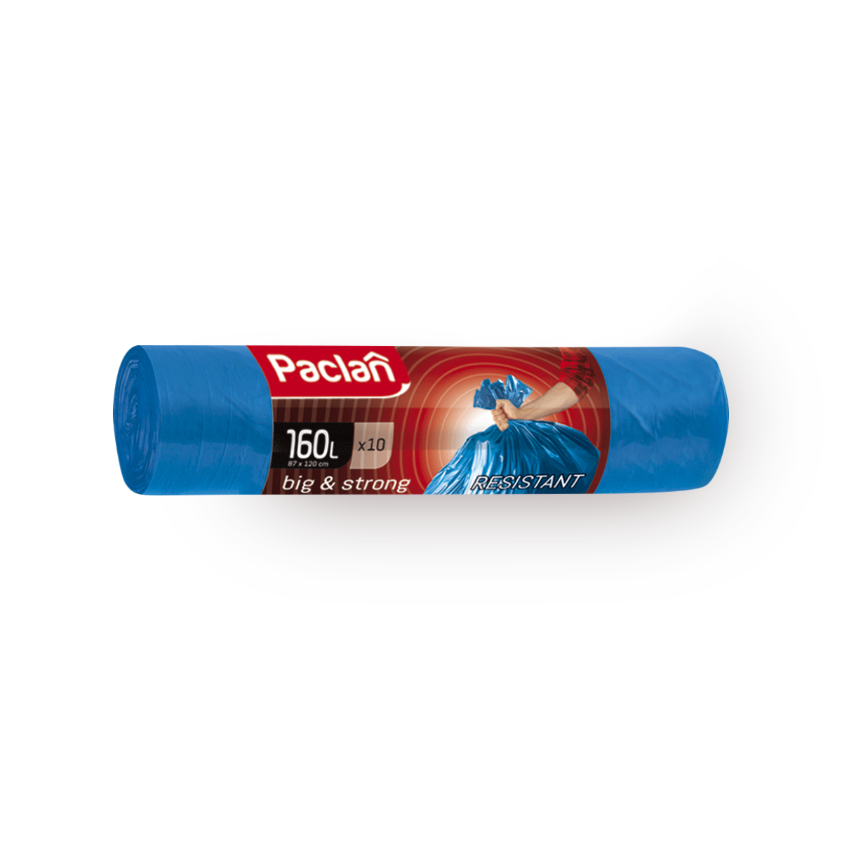 Paclan Мешки для мусора BIG & STRONG 160л 120 х 87см 10шт (ПВД) (синие)