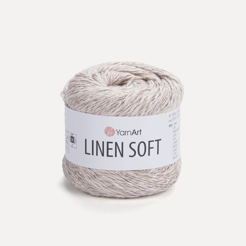 Изображение товара Пряжа YarnArt Linen Soft 7304 речной жемчуг (100г/272м, упаковка 4 мотка)