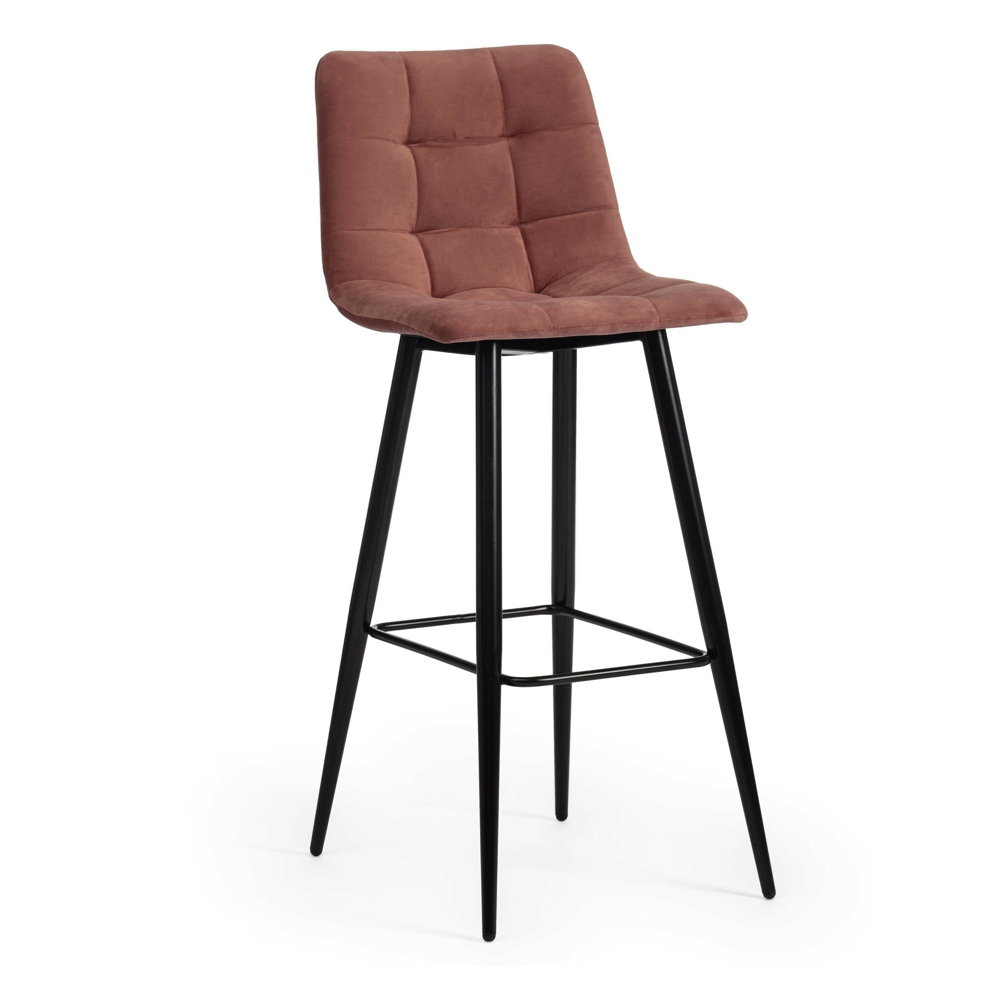 Стул барный TetChair CHILLY (mod.7095б) / 1 шт. в упаковке, ткань/металл, 50х44х104 см, высота до сиденья 76 см, коралловый/черный