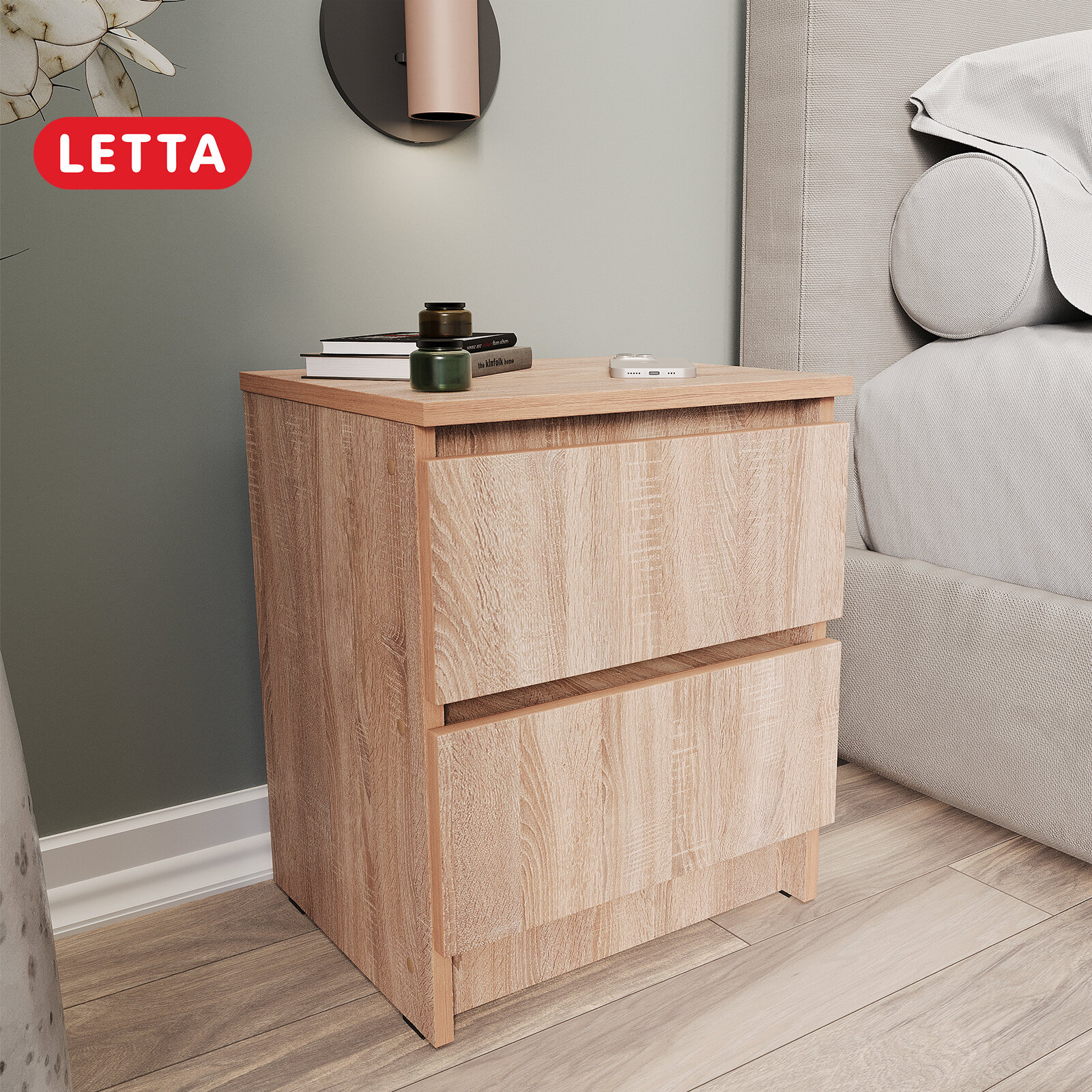 фото Тумба City 2 ящика Дуб сонома