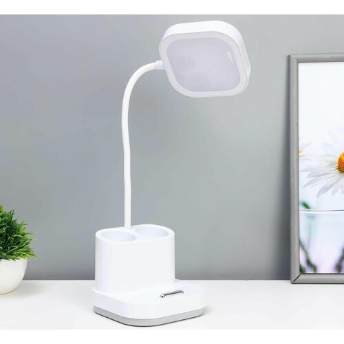 Настольная лампа Ронд LED от USBАКБ 10 Вт сенсор 3000-6000 К белый 13x13x44 см 2047₽
