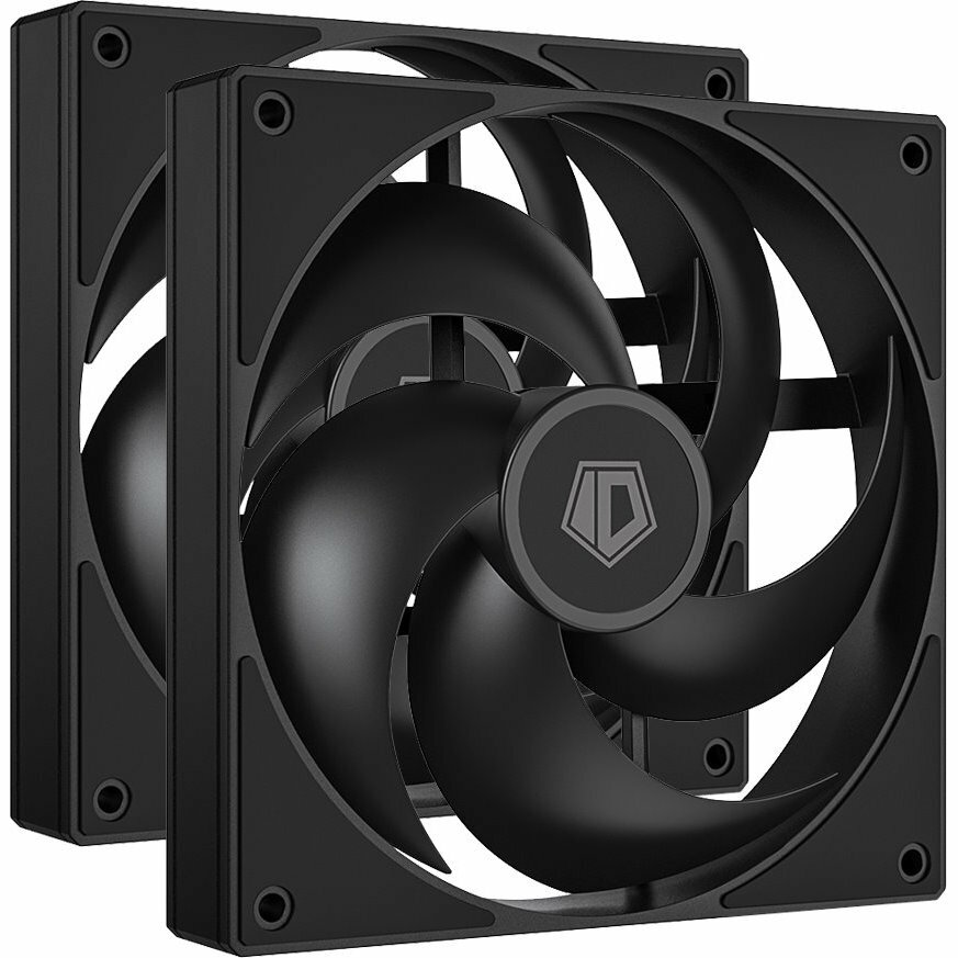 Комплект вентиляторов 140x140x25 ID-Cooling AS-140-K DUET (2 in 1) PWM резиновые углы черный 300-1800об/мин супертихий