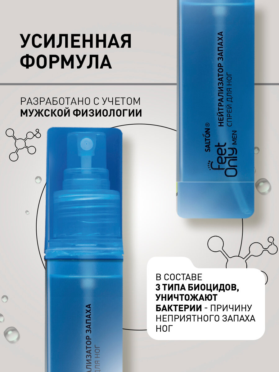 Нейтрализатор запаха для обуви Salton feet only дезодорант для ног 60мл — фото 1
