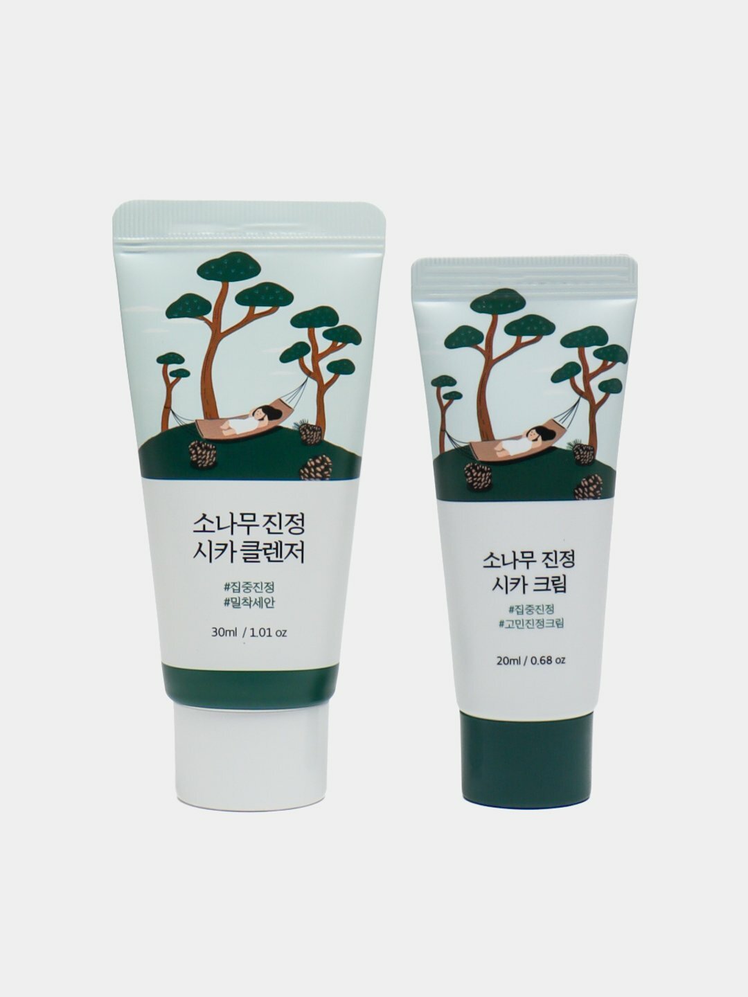 Travel-набор средств с экстрактом сосны Round Lab Pine Calming Cica Trial Kit — фото 1