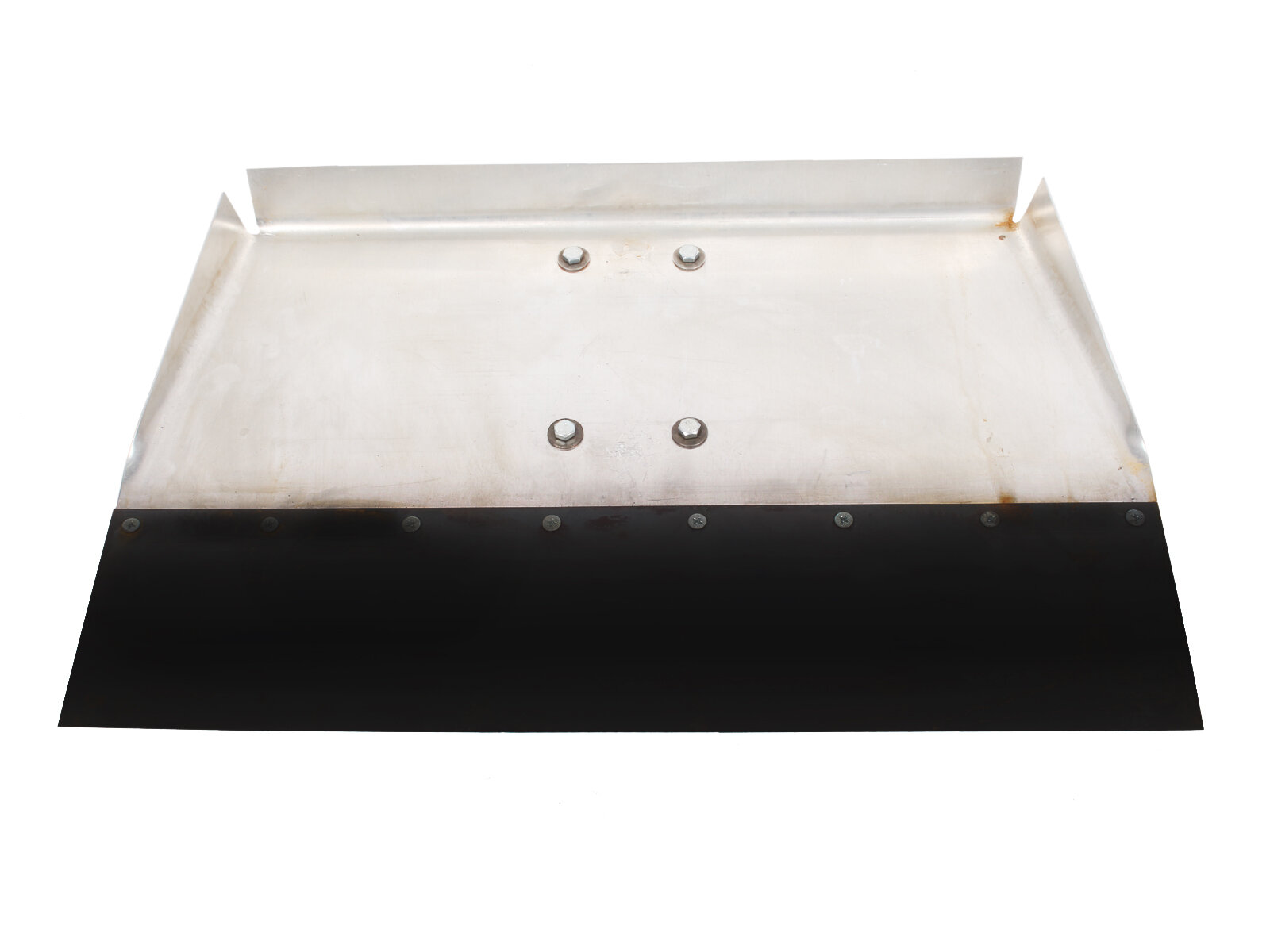 Лопата-движок алюминиевая трехбортная 500х350х2мм с накладкой 12см ф40мм