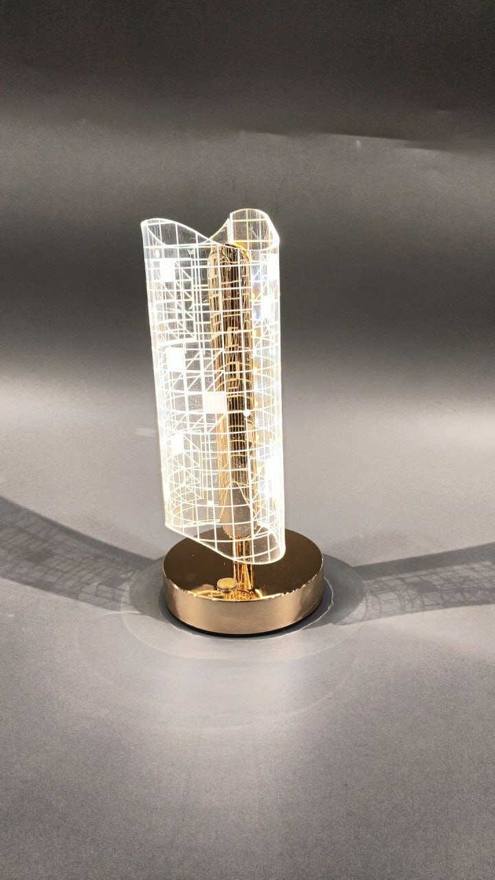 Лампа настольная, акриловая панель, LED, USB, дизайн луна, теплый свет.
