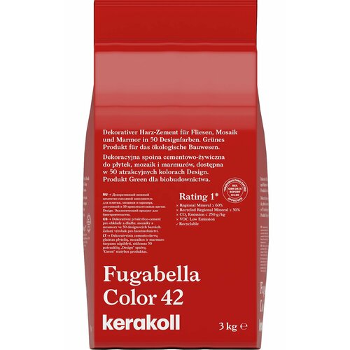 фото Затирка kerakoll fugabella color, 42 (красный) 3 кг.