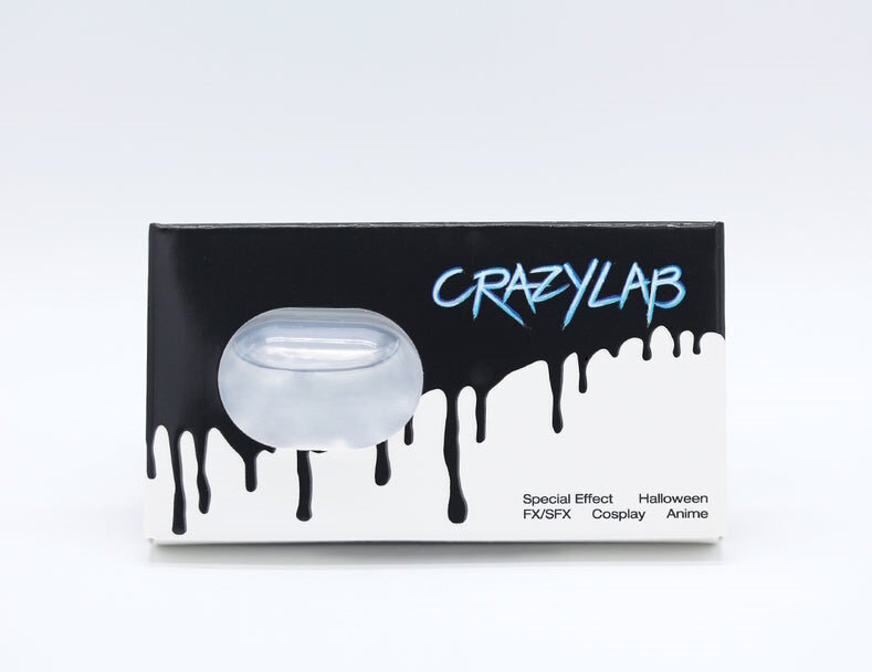 Цветные контактные линзы Urban Layer Crazy Lab Black Sclera 17mm, -5.5 / 10, чёрный, мини-склеры 2 шт.