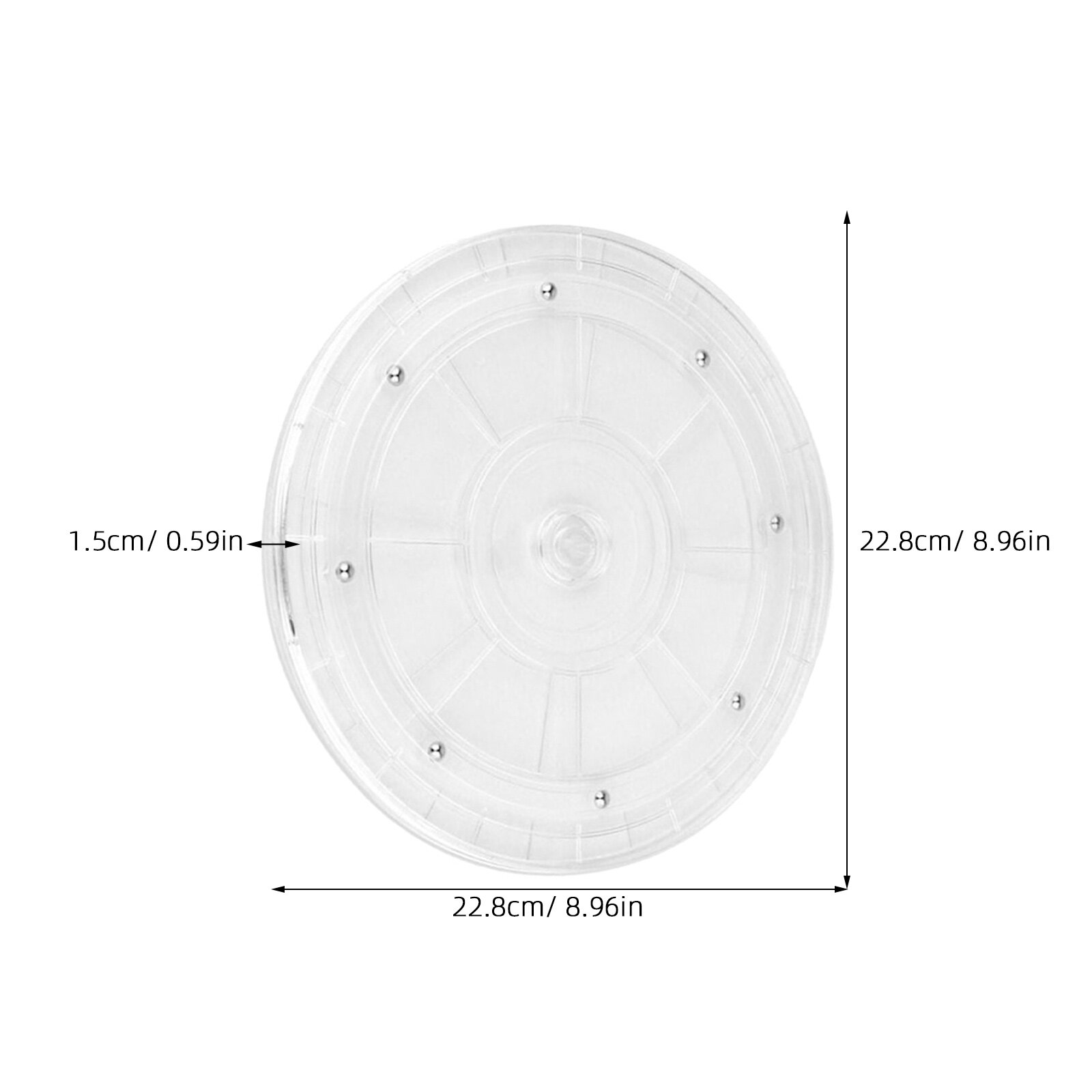 Прозрачная Поворотная Платформа Из Акрила Диаметром 22.8X22.8X1.5Cm Для Цветов И Приправ