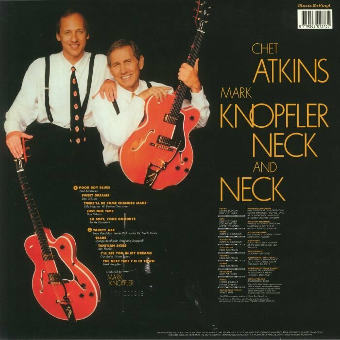 Chet Atkins & Mark Knopfler Neck And Neck Виниловая пластинка MUSIC ON VINYL - фото №5