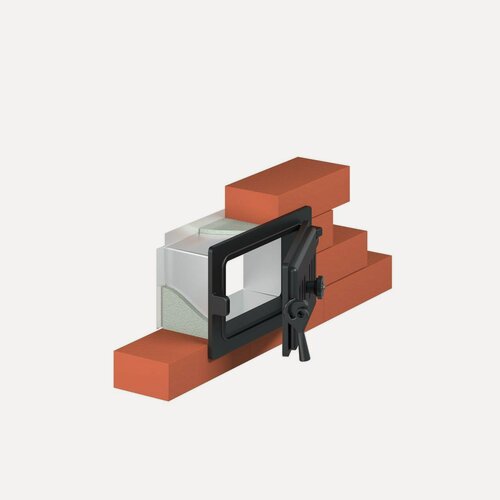 Изображение товара Тоннель монтажный ВЕЗУВИЙ (142x252x120) ДП-2 436 для печных дверок, нержавеющая сталь, встраиваемый, серебристый