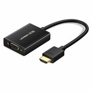 Конвертер UGREEN MM102 (40233) HDMI to VGA Converter with Audio. Цвет: черный