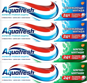 Зубная паста Aquafresh Освежающе-мятная и Мягко-мятная, 100 мл х 4 шт