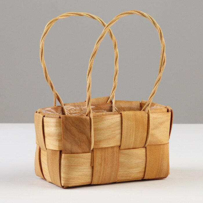 Корзина плетёная «Сумочка» 16×11×7/18 см секвойя