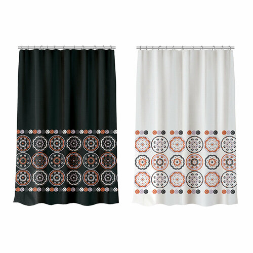 BY рыжий Шторка для ванной текстиль с пропиткой 180x180см 2 дизайна 896₽