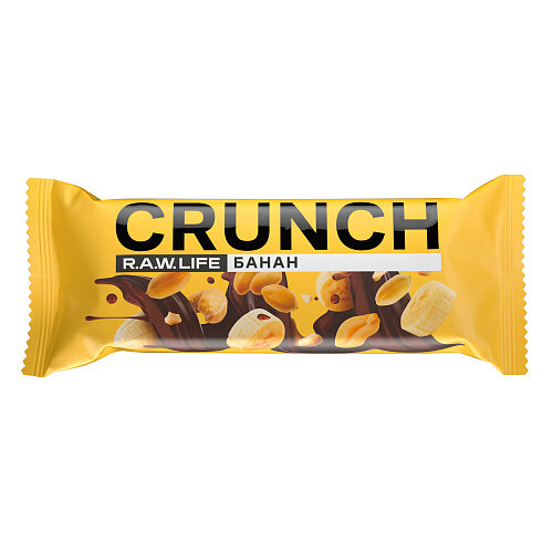 Raw Life, Батончик ореховый "Crunch Choco Банан"40 грамм, 2 штуки R.A.W. LIFE - фото №1