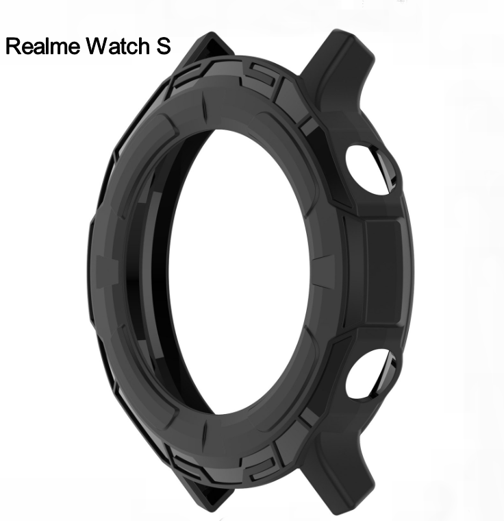 Защитный бампер-чехол MyPads Protect из тончайшего и прочного силикона для realme Watch S с противоударными свойствами, черный