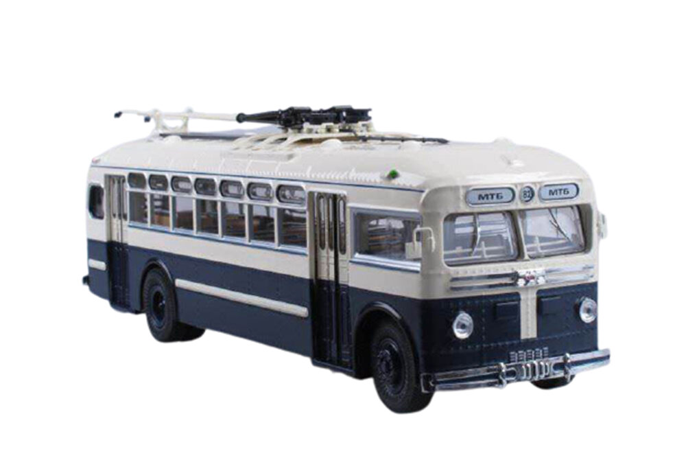 Модель коллекционная ULTRA Мтб 82Д троллейбус (1947-1951), бежево-синий