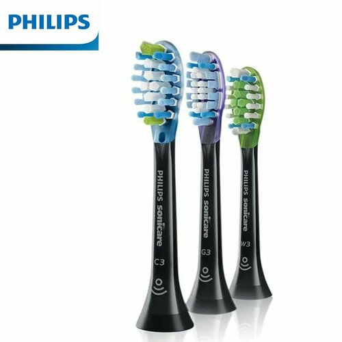 Головка электрической зубной щетки philips HX9073/96 гибридная (W3+C3+G3) черная 3шт для зубных щеток сделано в Китае