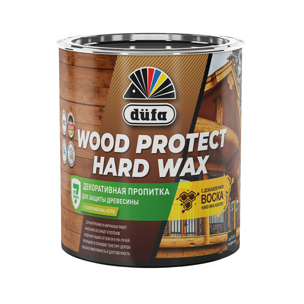 Антисептик Dufa Wood Protect Hard Wax декоративный для дерева пиния 075 л