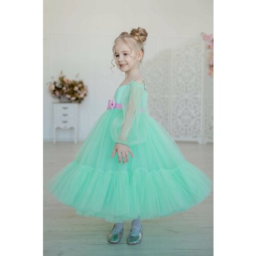 фото Платье valery little dress, размер 104-110, бирюзовый, зеленый