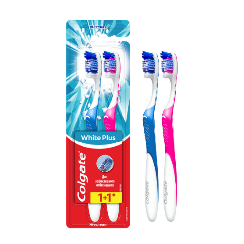 Colgate зубная щетка отбеливающая plusжесткая промоупаковка 1+1