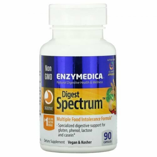 Enzymedica, Digest Spectrum, Ферменты для пищеварения, 90 капсул