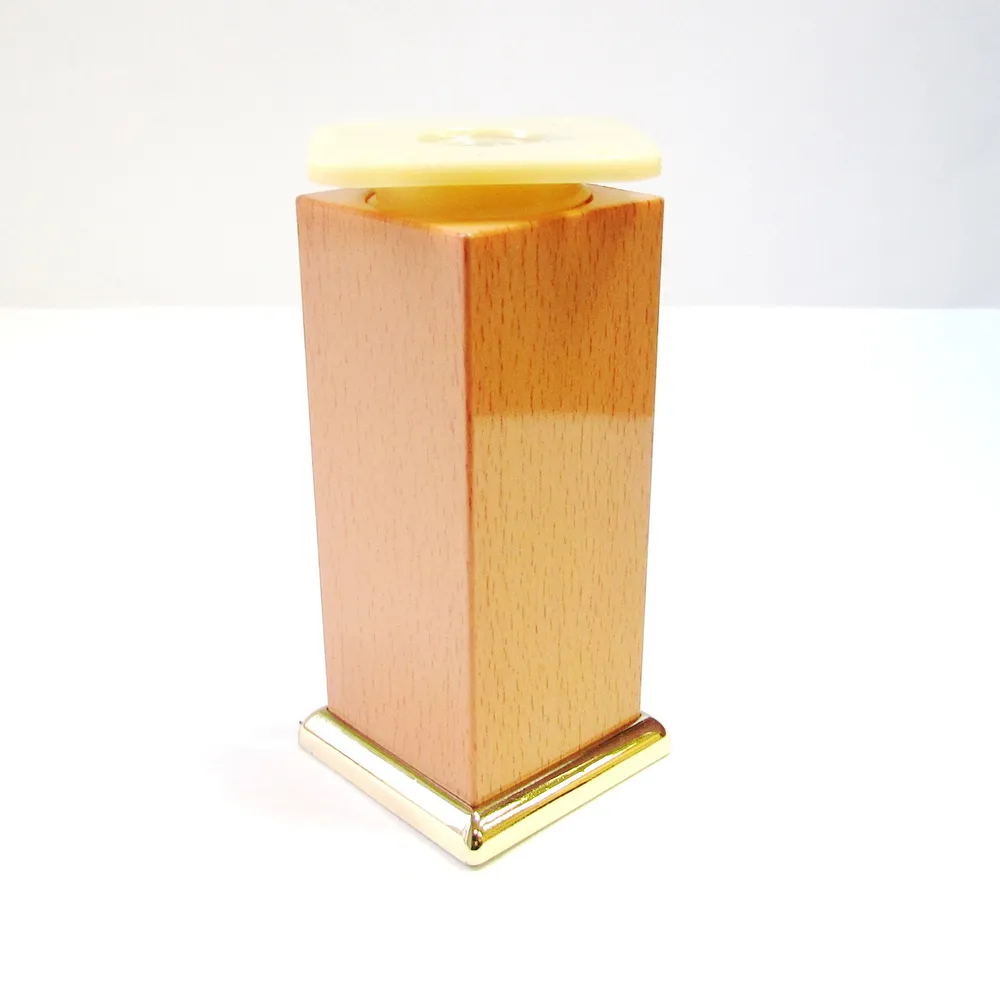 Опора декоративная 100 мм регулируемая квадратная  ДК 8 Т2-105.21 пластик светлое дерево-золото
