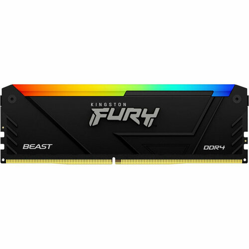 Память DDR4 16GB 3600MHz Kingston KF436C18BB2A16 Fury Beast RGB RTL Gaming PC4-28800 CL18 DIMM 288-pin 135В single rank с радиатором Ret 597300₽