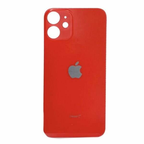 Стекло задней крышки для Apple iPhone 12 (широкий вырез под камеру) красный