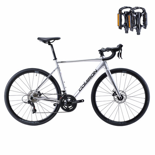 Велосипед шоссейный COMIRON RONIN II 700C-540mm SENSAH 2X11S THRU цвет серебристый quicksilver mercury 65000₽