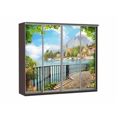 Шкаф купе Модерн 2362х600 4-х дверный 3-х секционный фотопечать 4 венге 96600₽
