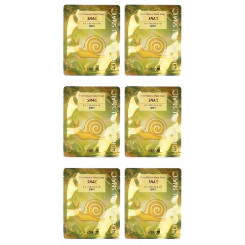 The Saem Маска на тканевой основе Pure Natural Mask Sheet, Snail, 20 мл, 6 шт.