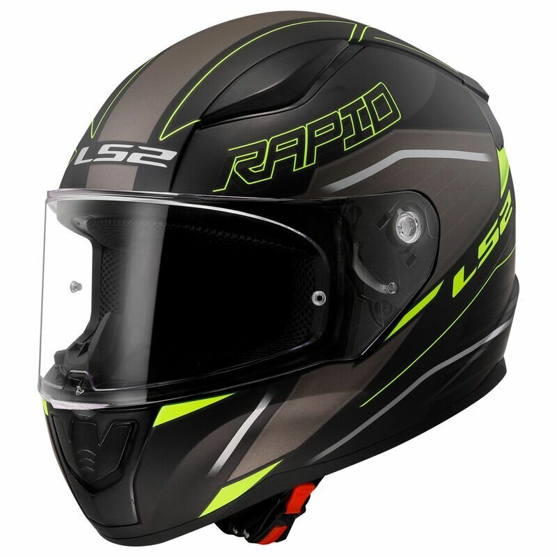 Шлем интеграл для мотоциклистов LS2 FF353 RAPID 2 ROKKU Matt Black Hi-Vis Yellow L мотоэкипировка мотозащита