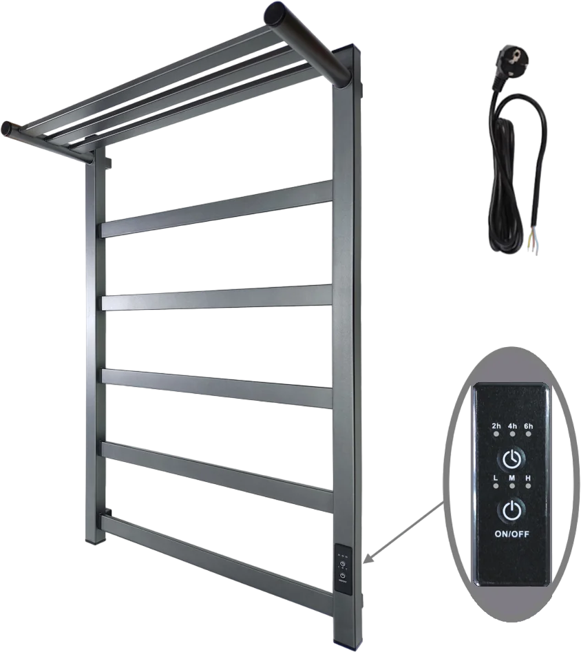 фото Полотенцесушитель электрический Маргроид 8110p профильный 8110p-8050-1083-7024 81х50, графитовый серый