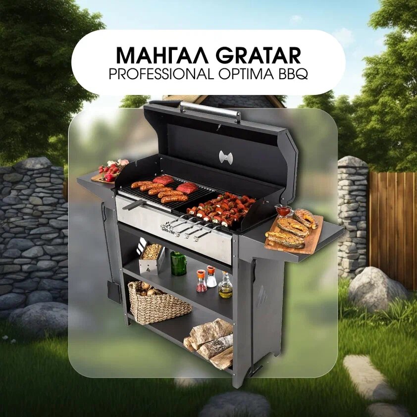 Гриль, мангал Gratar Professional Optima BBQ, 158.2х445х111