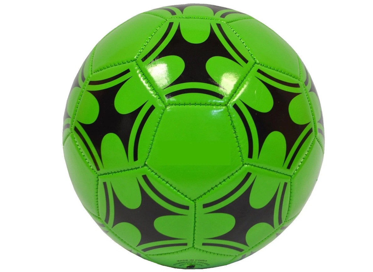 Мяч футбольный, машинная сшивка, PVC, размер 5, 290 г, (1 шт) зеленый/черный