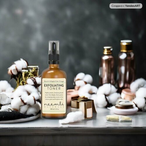 Очищающий тонер для лица с гликолевой кислотой и натуральным яблочным уксусом 100мл Exfoliating Toner