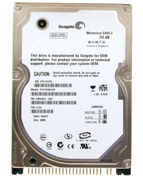 Жесткий диск Seagate 9W3039 100Gb 5400 IDE 2,5" HDD