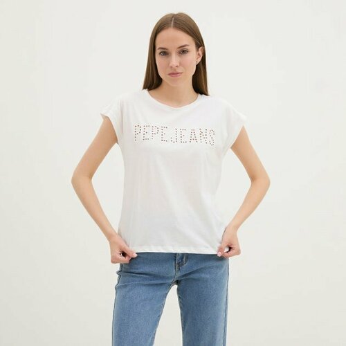 Футболка Pepe Jeans, размер M, белый футболка pepe jeans хлопок трикотаж размер 170 черный