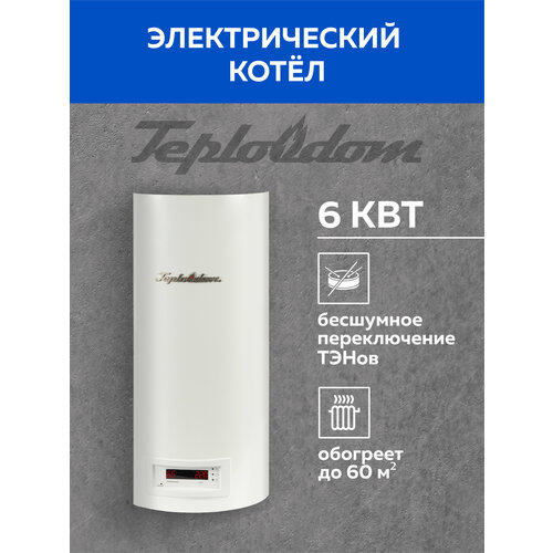 Бастион Электрический отопительный котёл TEPLODOM i-TRM SILVER StS 6 кВт котел отопления teplodom i trm silver sts 6 0 серый