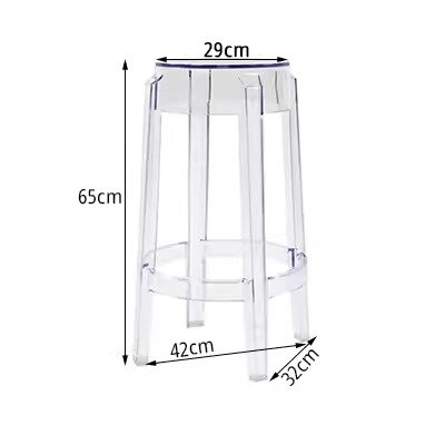 Табурет прозрачный полубарный из поликарбоната Charles Ghost 65 см (прозрачный)