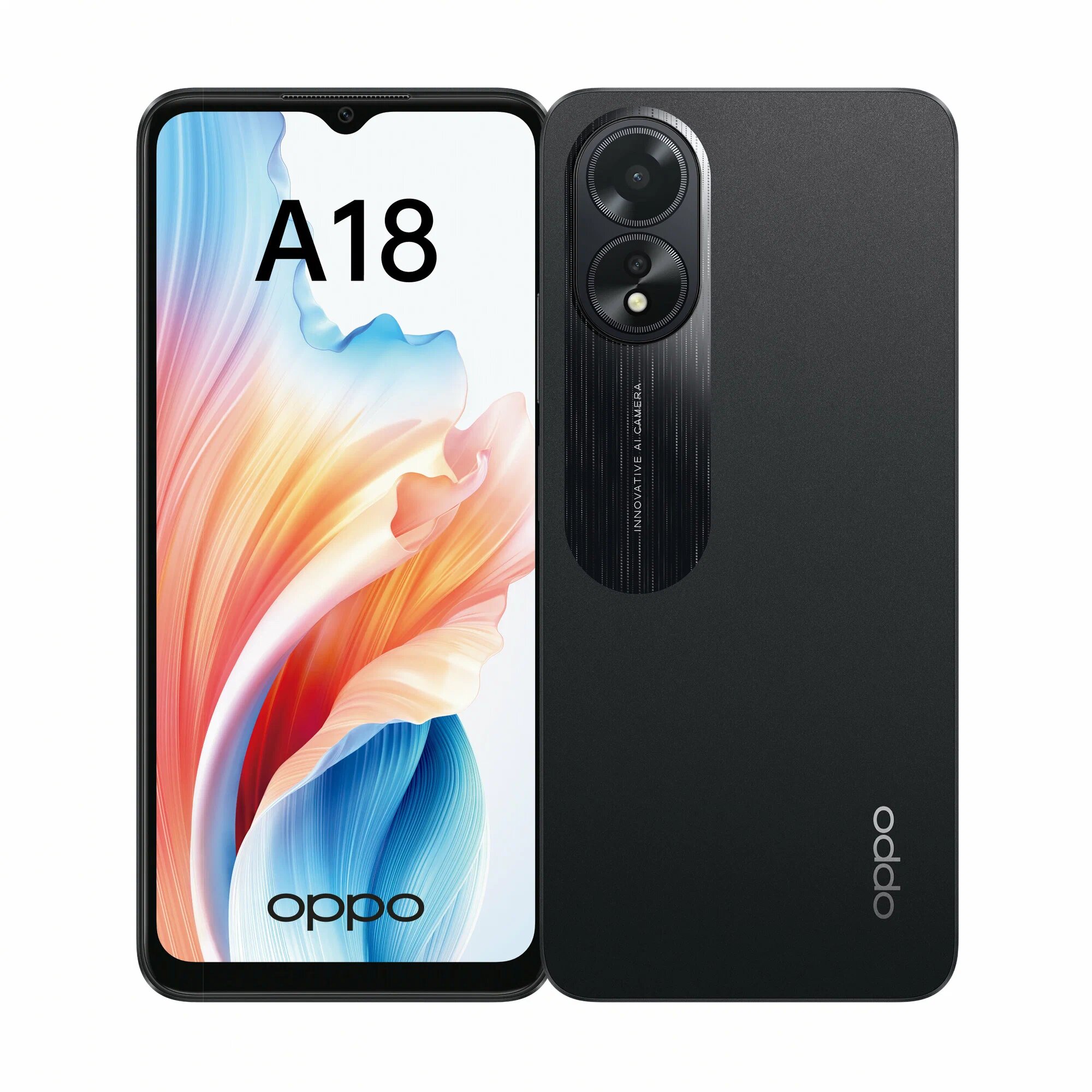 Смартфон OPPO A18 4/128 ГБ, RU, Dual nano SIM, черный