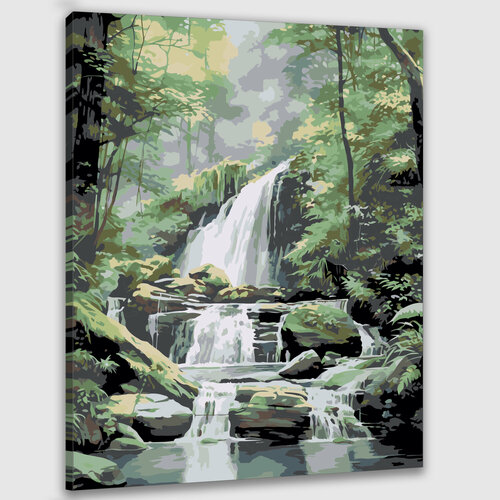 Картина по номерам 50х40 Свежесть водопада