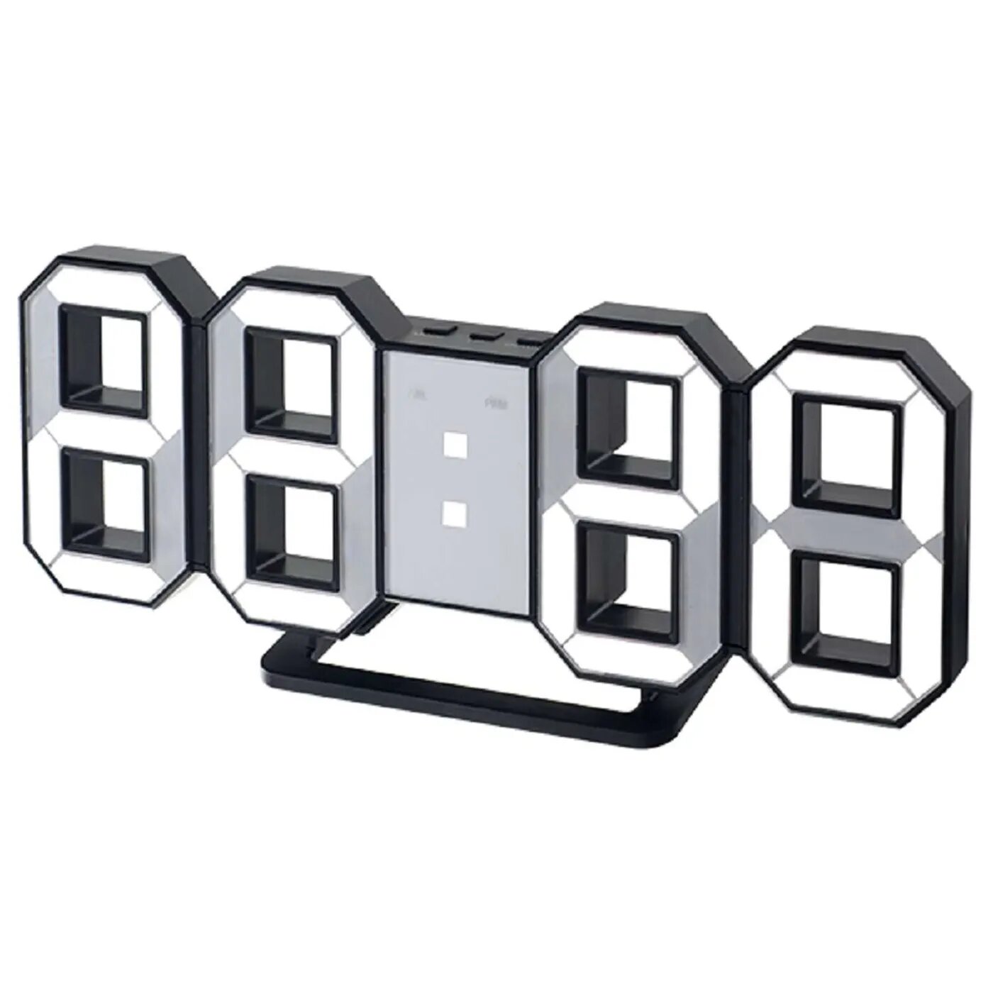 LED часы-будильник Perfeo LUMINOUS черный корпус белая подсветка PF-663