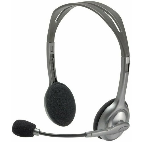 Гарнитура проводная Logitech Stereo Headset H111 Сер(981-000594/ 981-000593) наушники с микрофоном logitech stereo headset h111 black