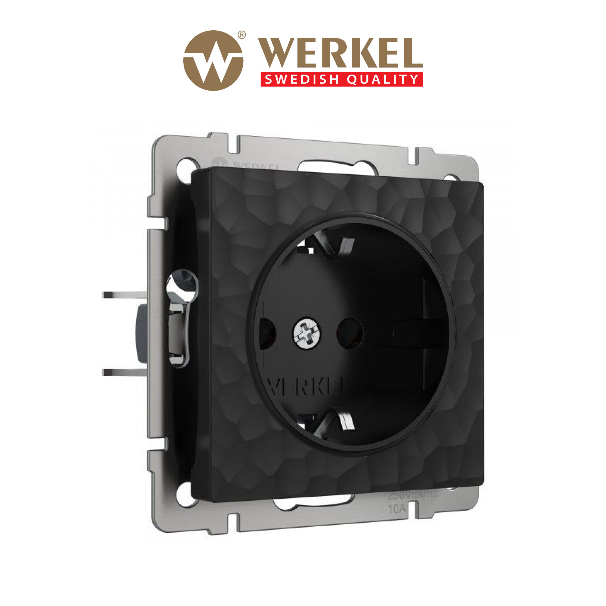 Розетка с заземлением Werkel W1271008 черный IP20