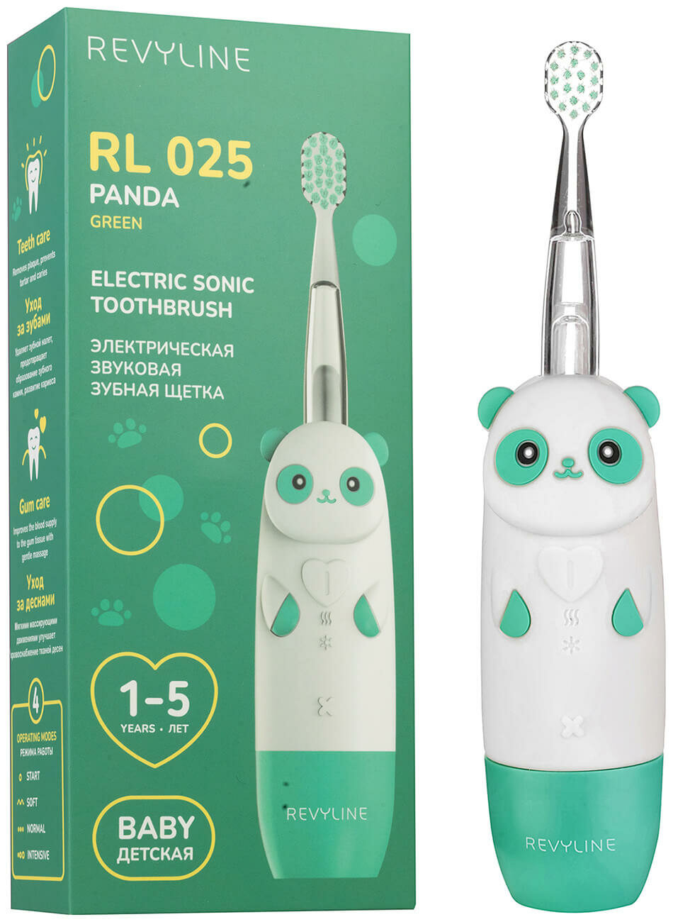 Электрическая зубная щетка Revyline RL 025 Baby Panda, зеленая