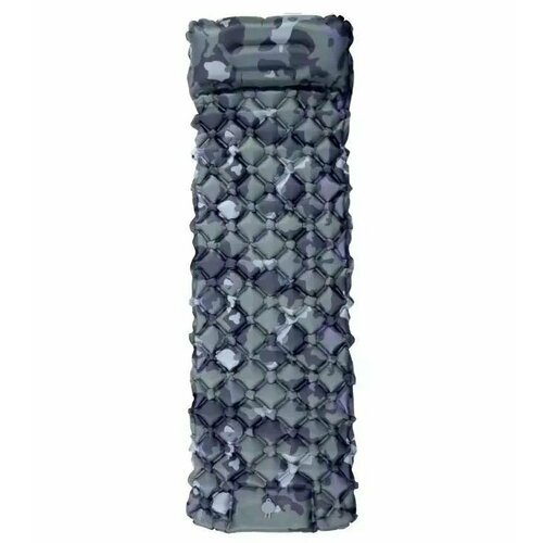 Надувной туристический коврик-матрас с подушкой и чехлом 190х60 см камуфляж 2199₽