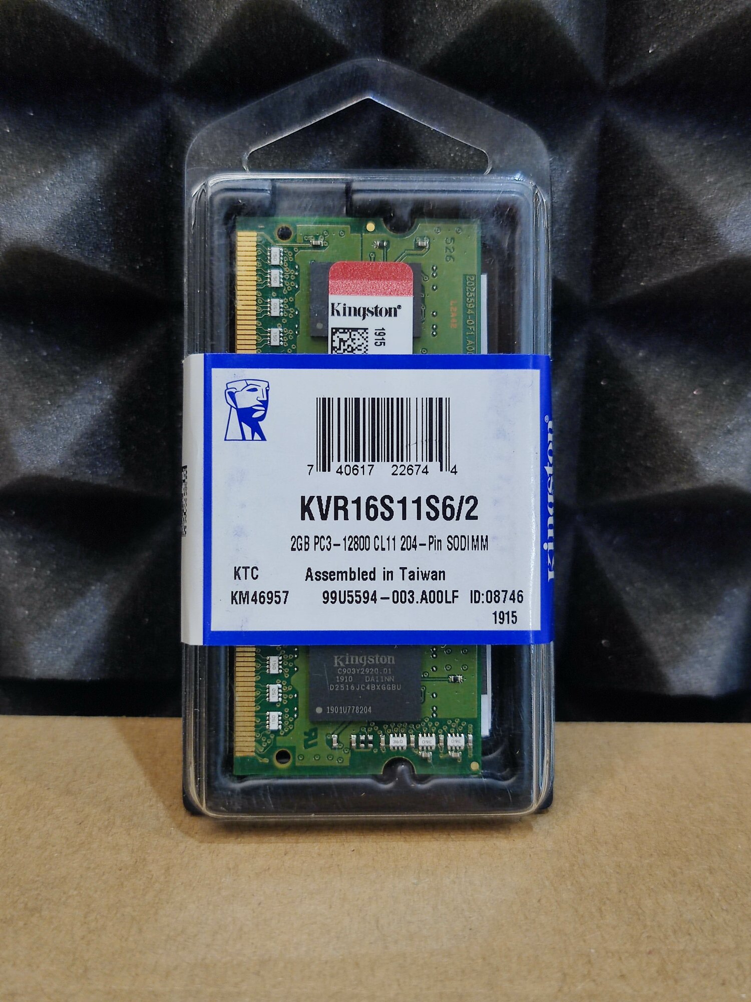 Оперативная память для ноутбука So-Dimm DDR3 2Gb 1600Mhz PC3-12800 CL11 Kingston KVR16S11S6/2